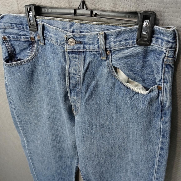 Levi's 501xx men's button fly blue jeans sz 36x34. 265 104pm - Picture 3 of 7